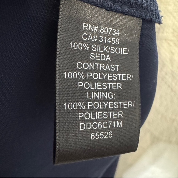 Max and Cleo Navy Blue Sleeveless Silk Midi Dress Size 8 - Picture 6 of 8